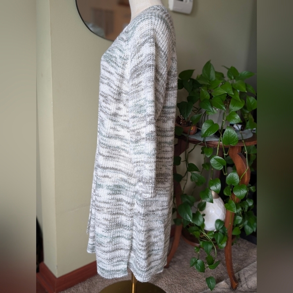 Lane Bryant Women's White Multicolor Size 14/16 Knit Sweater Open Cardigan - Picture 6 of 10